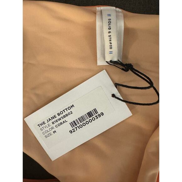 Solid & Striped Peach Coral 2 Piece Twist Front Knotted Swim Bikini Set S/M NWT - Picture 7 of 7